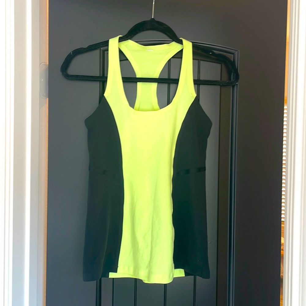 Lululemon lime green & black tank - size 4.